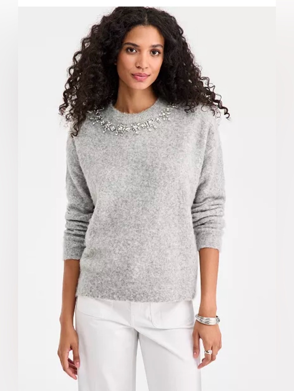 On 34th Macys Sweater Bejeweled Holiday Wool Alpaca Blend , size Small